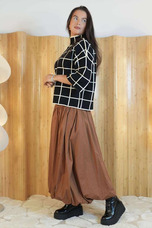 Robanne soft Stretch Party Knit Grid Black /2=